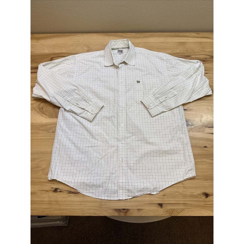 Cinch Button Up Shirt Mens Large Plaid Long Sleeve Cowboy Western Cotton